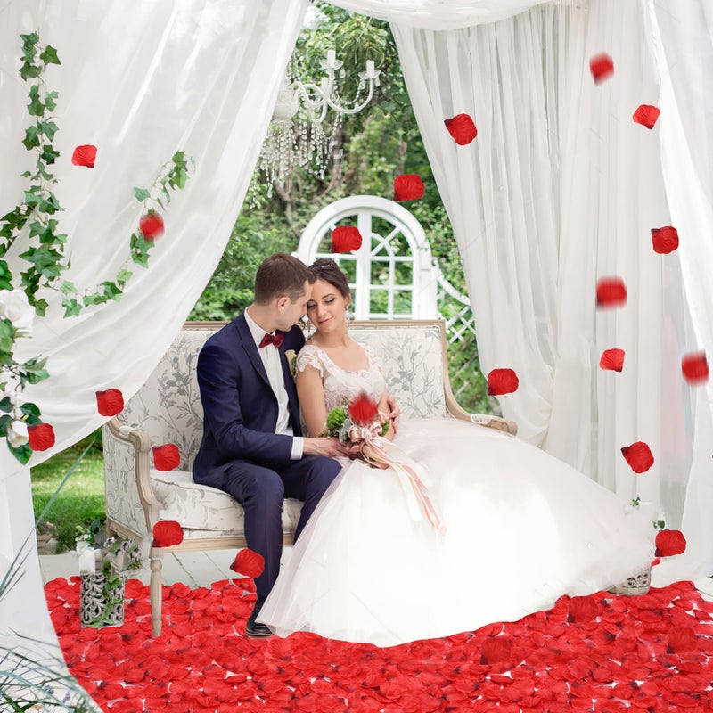 BESKIT Artificial Silk Rose Petals for Romantic Night, Wedding, Party, Anniversary Flower Decorations (Red, 3000 PCS) - Image 4